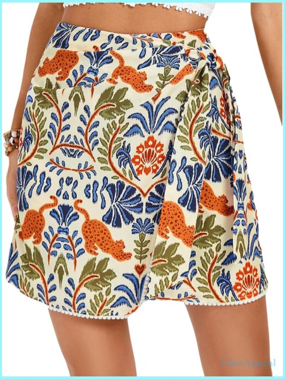 High Waisted Boho Mini Wrap Skirt with Shorts 2026